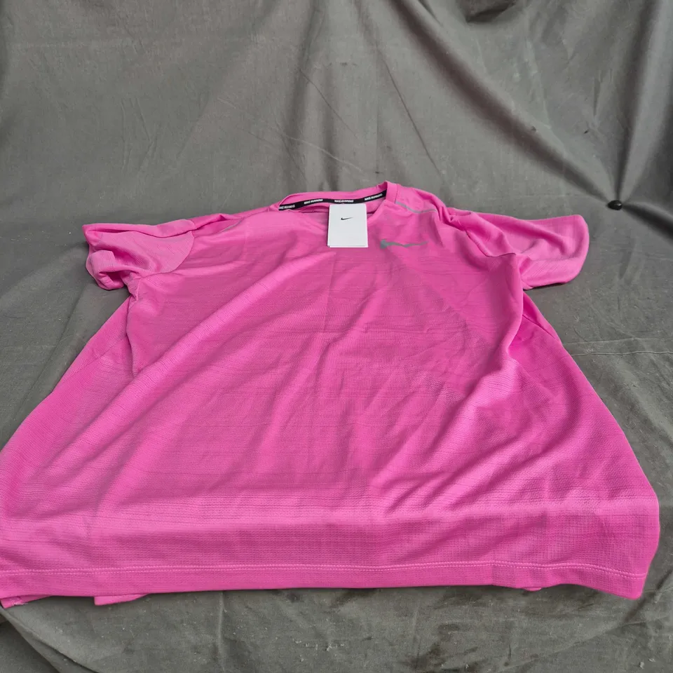 NIKE RUNNING MILER 1.0 PINK - MEN'S T-SHIRT, SIZE LG (FZ4782-675)