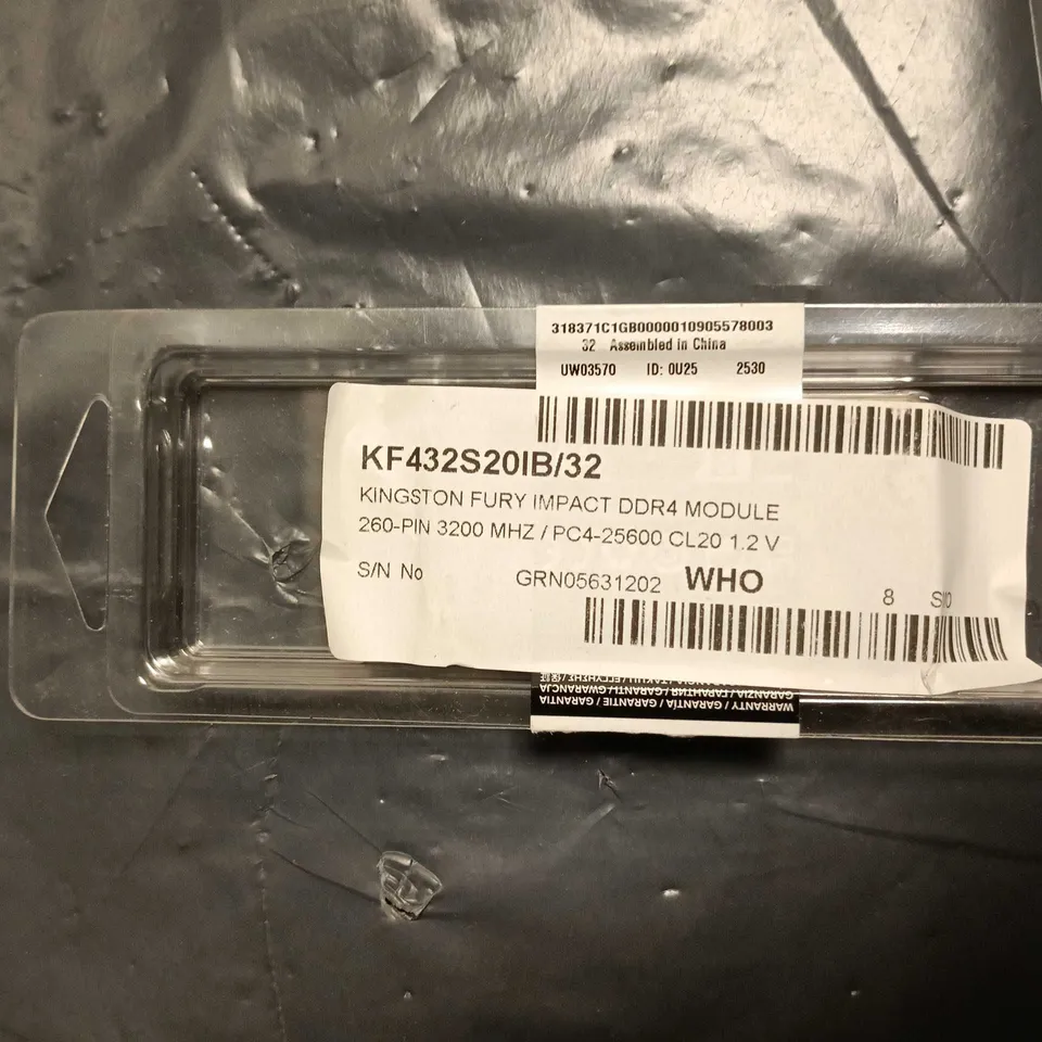 KINGSTON FURY IMPACT DDR4 SODIMM 32GB 3200MHZ CL20 1.2V MEMORY MODULE