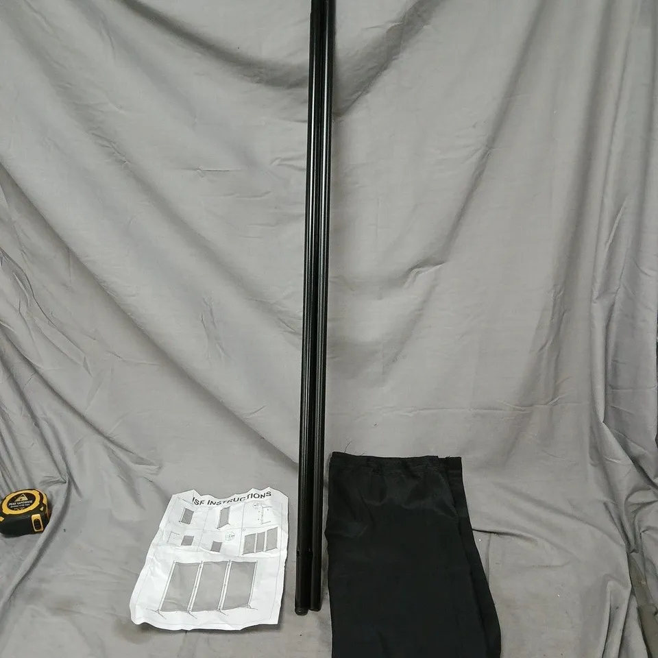 BLACK THREE-PANEL FOLDING ROOM DIVIDER WITH INSTRUCTIONS