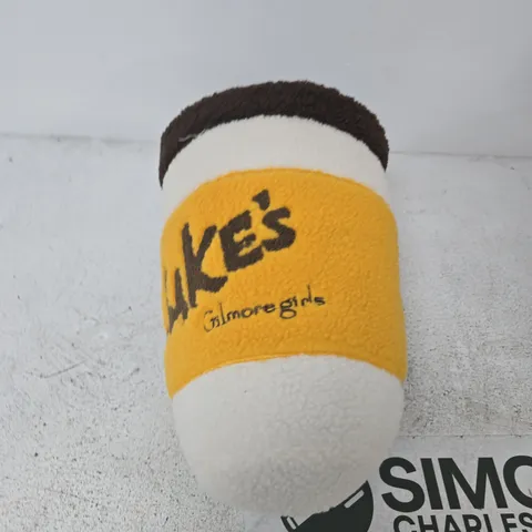 GILMORE GIRLS PLUSH TOY – LUKES COFFEE YELLOW BANDED CUP