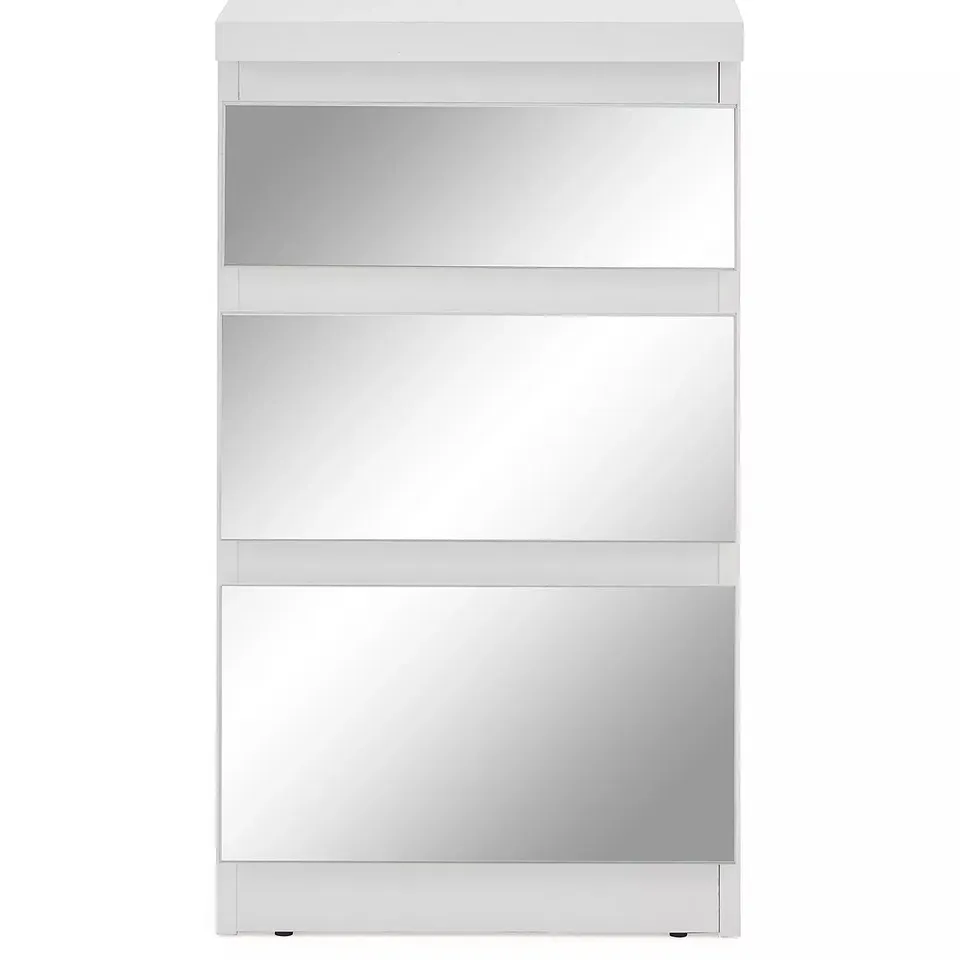 PRAGUE MIRROR 3 DRAWER BEDSIDE CABINET  RRP £119