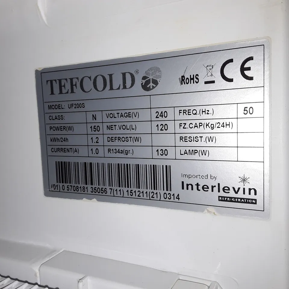 TEFCOLD UF200S UNDERCOUNTER SINGLE DOOR FREEZER