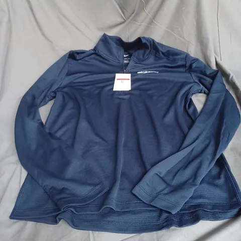 NIKE MENS DRI-FIT FOOTBALL 1/4 ZIP TOP IN NAVY SIZE L 