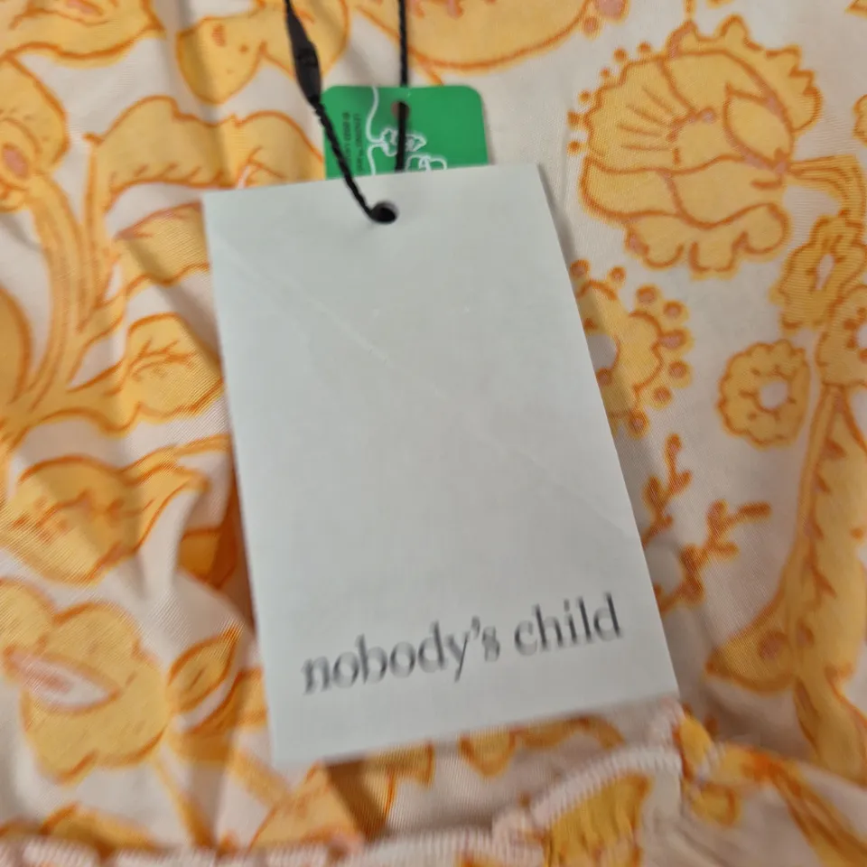 NOBODY'S CHILD SLEEVELESS FLOSSIE MIDI DRESS – YELLOW PAISLEY, UK 10 (EU 38, USA 6)