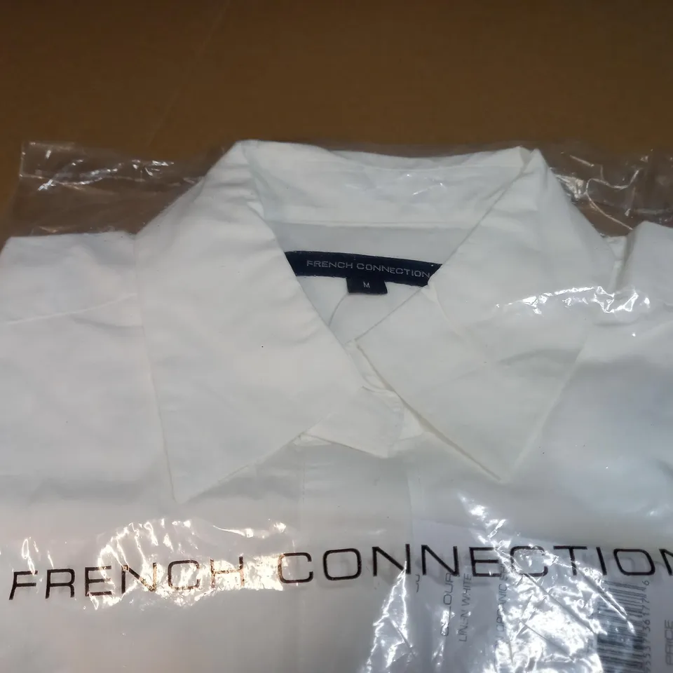 FRENCH CONNECTION LINEN EFFECT SHIRT IN WHITE - M