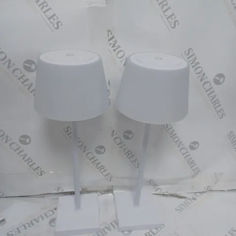 SFIXX SET OF 2 INDOOR OUTDOOR TOUCH TABLE LIGHTS - WHITE
