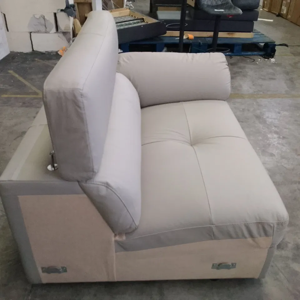QUALITY DESIGNER LHF SOFA SECTION - IVORY LEATHER