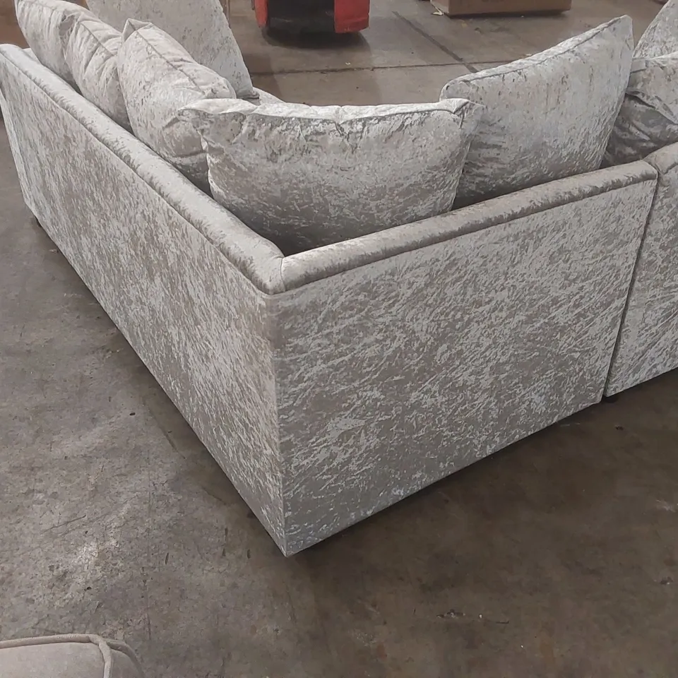 QUALITY DESIGNER TERRY 5 SEATER VELVET CORNER SECTIONAL