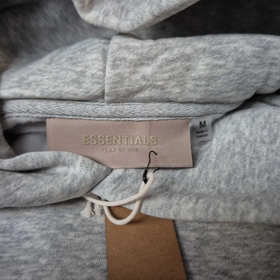 FEAR OF GOD ESSENTIALS HOODIE – GREY, SIZE M