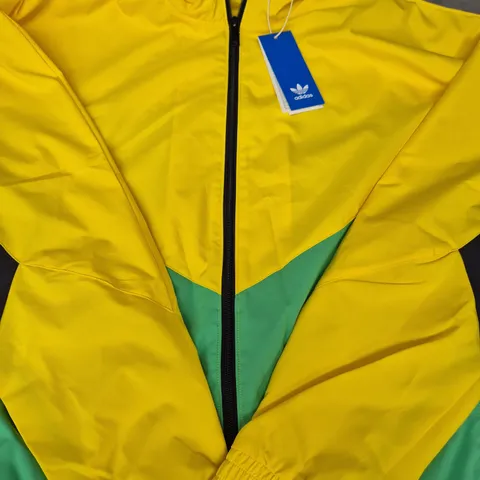 ADIDAS ORIGINALS TRACK TOP IN YELLOW/GREEN SIZE XS