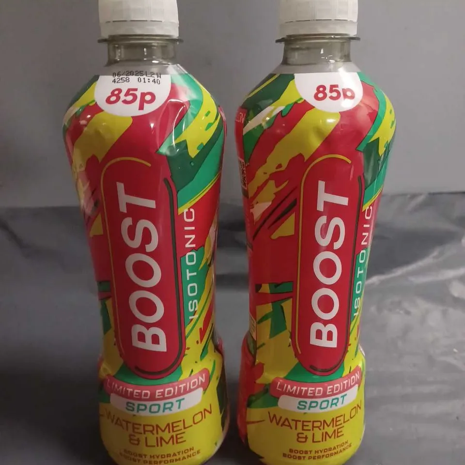 LOT OF 19 500ML BOOST ISOTONIC SPORT DRINKS - WATERMELON & LIME