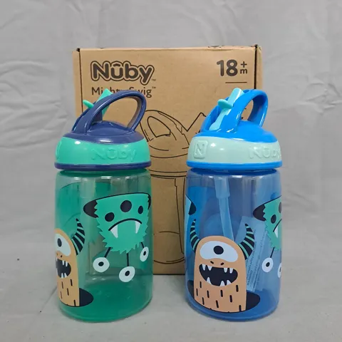 BOXED NUBY MIGHTY SWIG SET OF 2 BABY BOTTLES