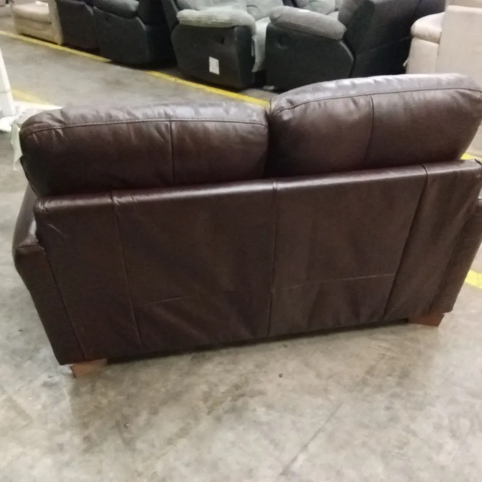 BAILEY 2 SEATER LEATHER SOFA - CHOCOLATE RRP £829