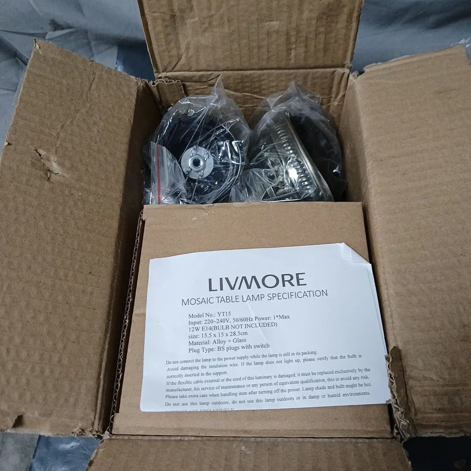 LIVMORE TURKISH MOROCCAN MOSAIC TABLE LAMP BOXED