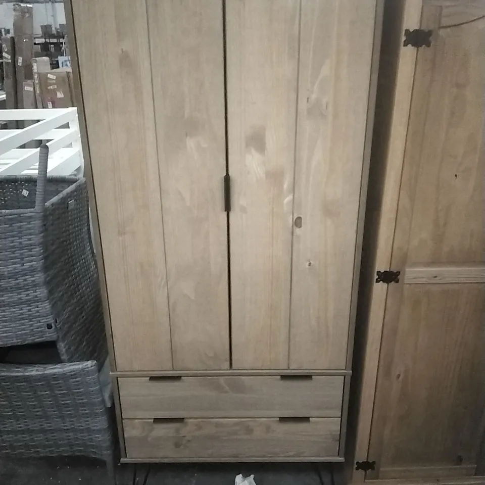 CASHEL 2 DOOR, 2 DRAWER WARDROBE, INDUSTRIAL DESIGN 