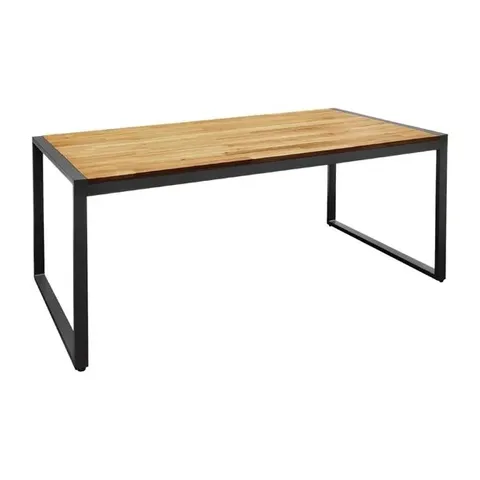 BOXED BOLERO ACACIA WOOD AND STEEL RECTANGULAR INDUSTRIAL TABLE 1800MM