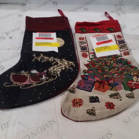 SET OF 2 CHRISTMAS TAPESTRY STOCKINGS 
