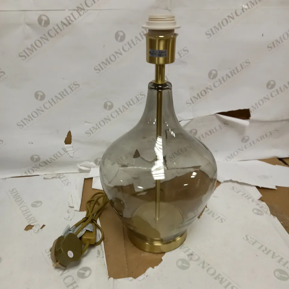 UNBOXED DESIGNER GLASS TABLE LAMP - NO SHADE