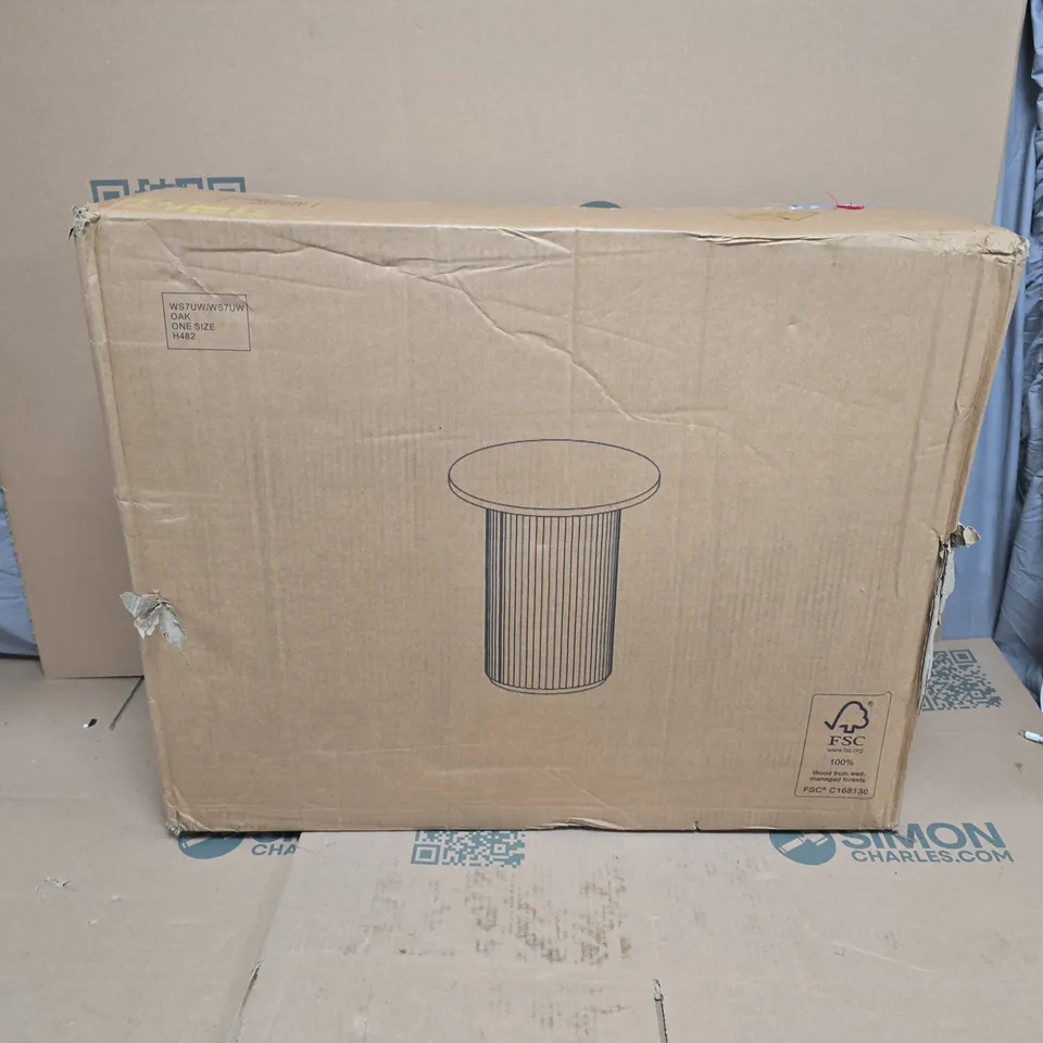 BOXED CARINA FULL SIDE TABLE - OAK (1 BOX) RRP £119