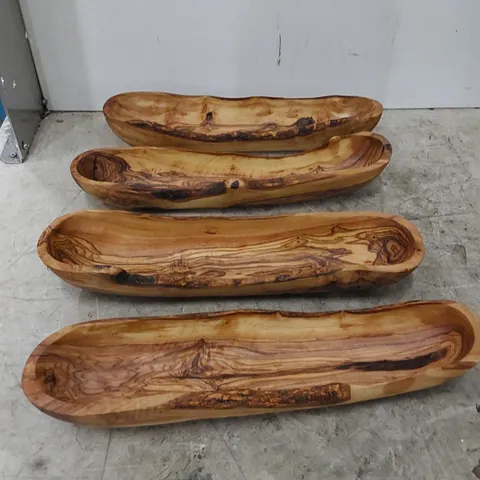 4 X BOXED AUGUST GROVE DAYA WOOD SERVING BOWLS
