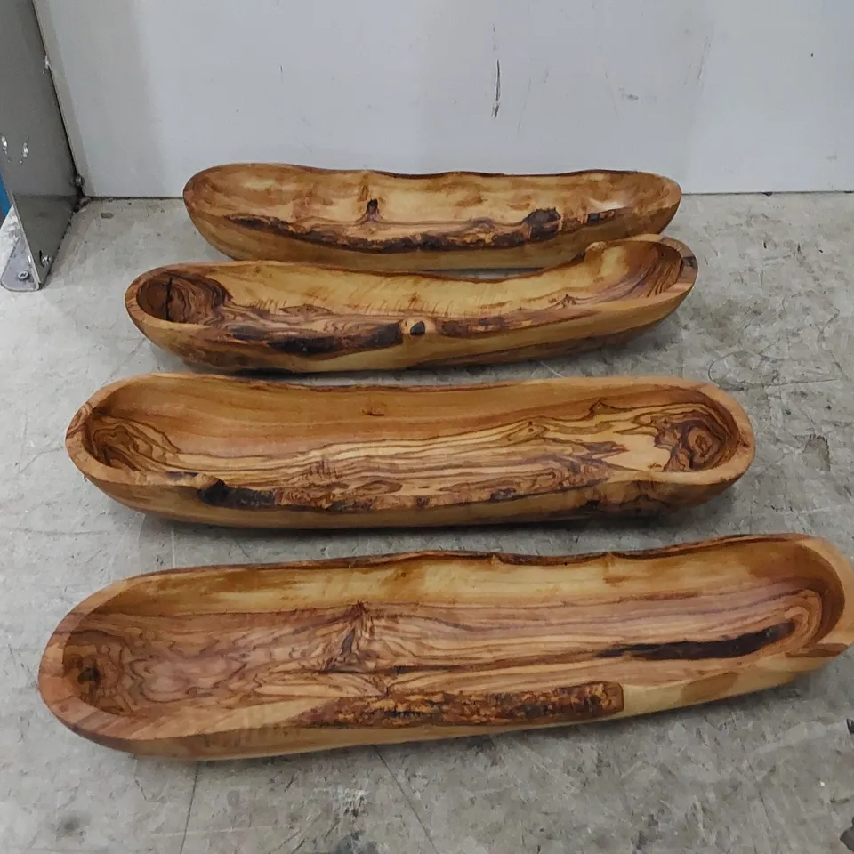 4 X BOXED AUGUST GROVE DAYA WOOD SERVING BOWLS 