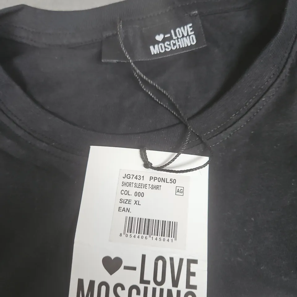 LOVE MOSCHINO BLACK SHORT SLEEVE T‑SHIRT – XL