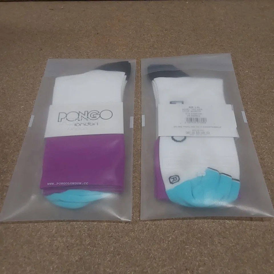 BOX TO CONTAIN A LARGE QUANTITY OF BRAND NEW PAIRS OF PONGO LONDON CYCLING SOCKS // SIZE: L-XL // 1 PAIR PER PACK