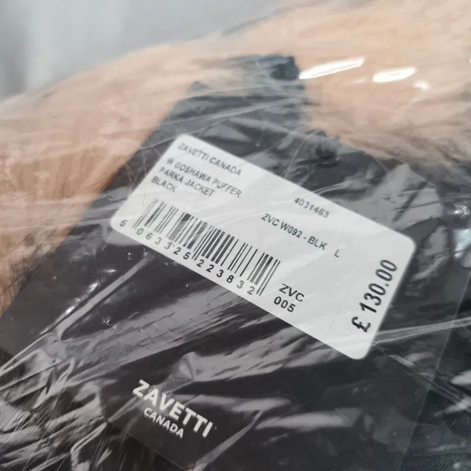 ZAVETTI CANADA PUFFER PARKA JACKET – BLACK - SIZE L