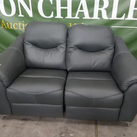 QUALITY BRITISH DESIGNER G PLAN JACKSON POWER RECLINING TWO SEATER SOFA KENSINGTON PETROL BLUE LEATHER 