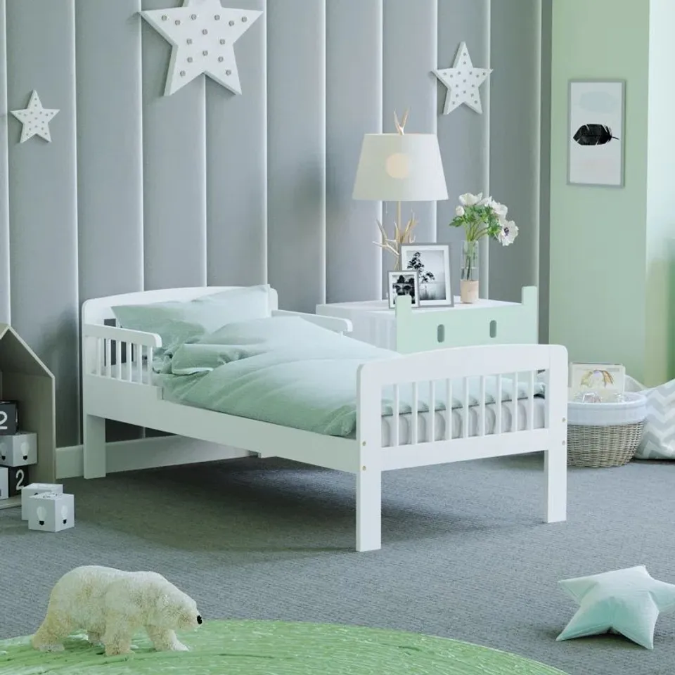BOXED COLMARS TODDLER (2'6) SOLID WOOD BED (2 BOXES)