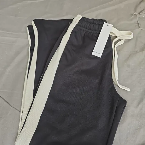 MARVOTTI STRIPE TRACK PANTS - BLACK AND WHITE - SIZE XS