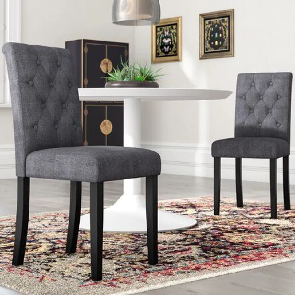 BOXED BRICK AND BARREL UPHOLSTERED DINING CHAIR 