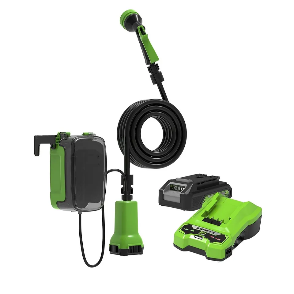 GREENWORKS 24V SUBMERSIBLE GARDEN PUMP WITH BATTERY & CHARGER