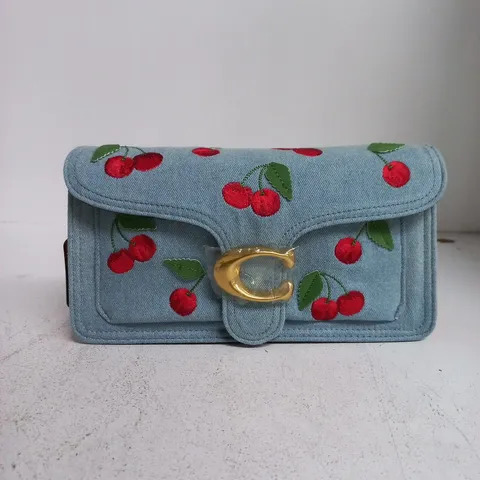 COACH DENIM CHERRY PRINT WALLET 