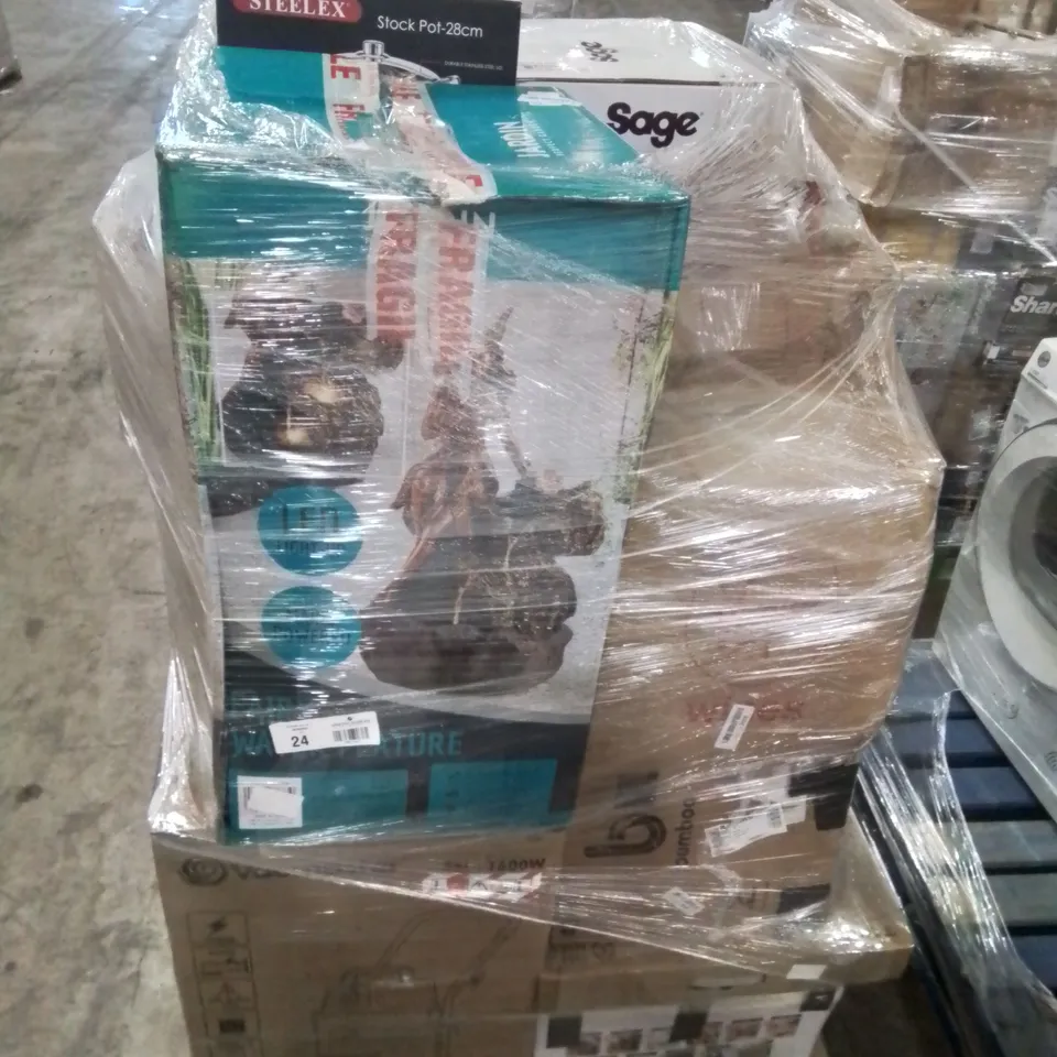 PALLET OF APPROXIMATELY 23 UNPROCESSED RAW RETURN HOUSEHOLD AND ELECTRICAL GOODS TO INCLUDE;