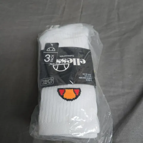 ELLESSE CREW SOCKS - X3 - UK SIZE 3/5.5