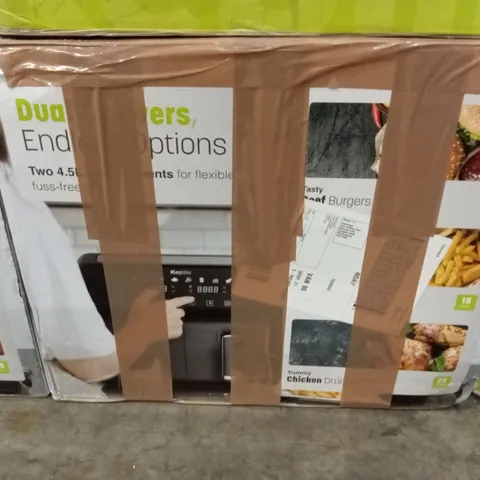 BOXED KEPLIN 9 LITRE DUAL DRAWER AIR FRYER 