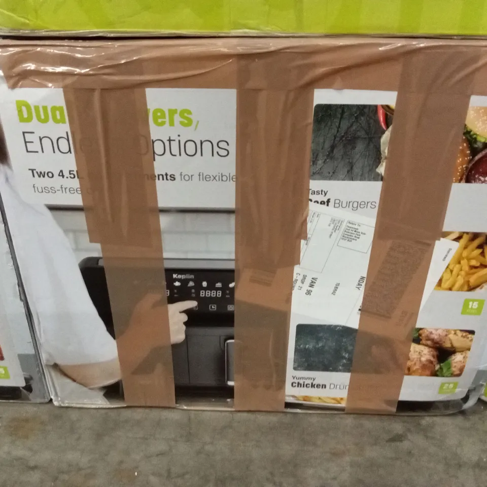BOXED KEPLIN 9 LITRE DUAL DRAWER AIR FRYER