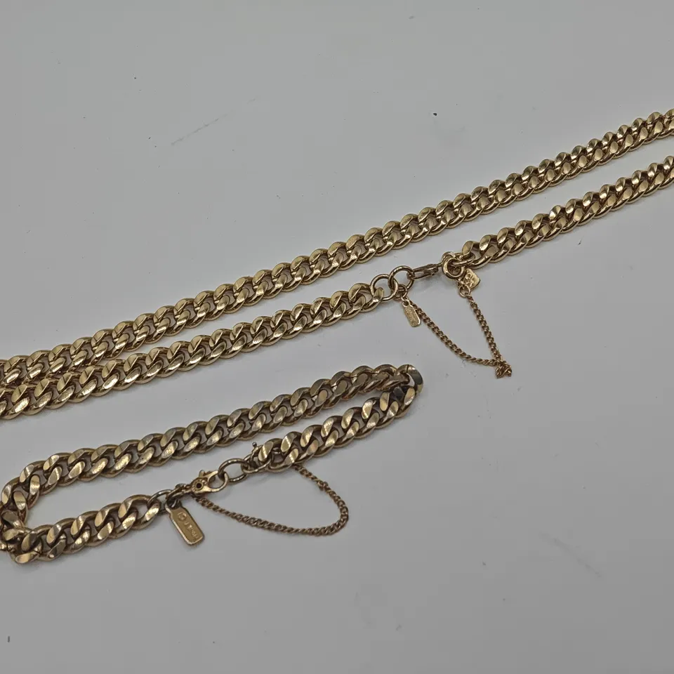 MONET GOLD TONE NECKLACE AND BRACELET