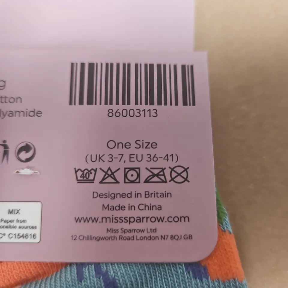 MISS SPARROW LONDON BAMBOO SOCKS – FLORAL PATTERN, ONE SIZE