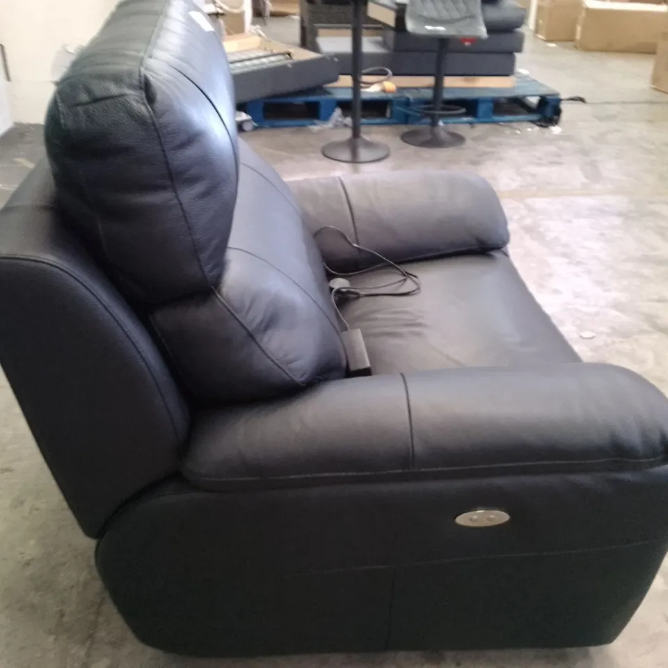 QUALITY ITALIAN DESIGNER PATRIZIO SMALL ARMS ELECTRIC RECLINER CHAIRS - BLACK LEATHER