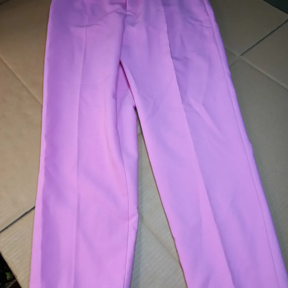 ZARA VIBRANT PINK WIDE BELTED TAILORED TROUSERS - MEDIUM