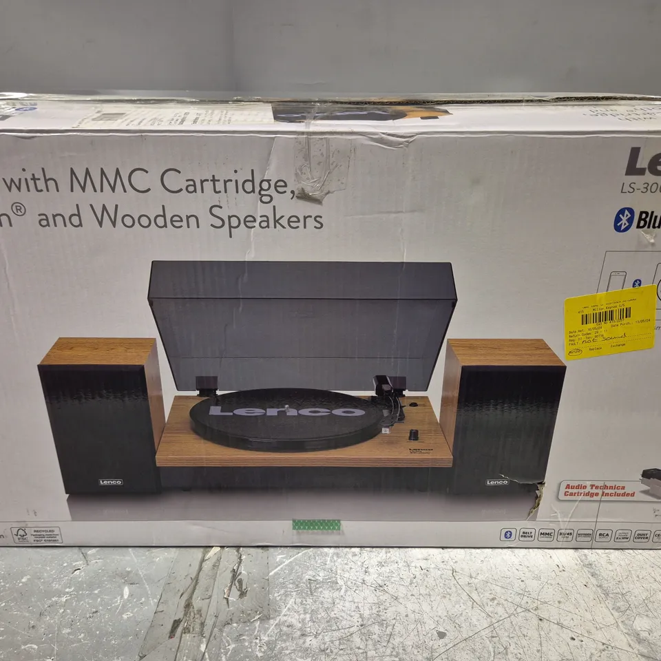 BOXED LENCO TURNTABLE WITH BLUETOOTH AND SPEAKERS - LS-300WD V2