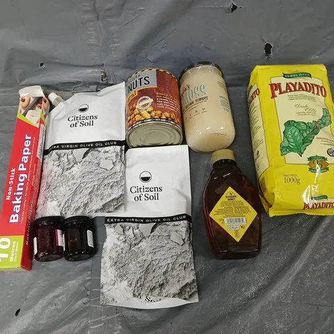 APPROXIMATELY 8 ASSORTED FOOD & DRINK ITEMS TO INCLUDE - SEAMOSS, EXTRA VIRGIN OLIVE OIL, AND BLOSSOM HONEY ETC. 