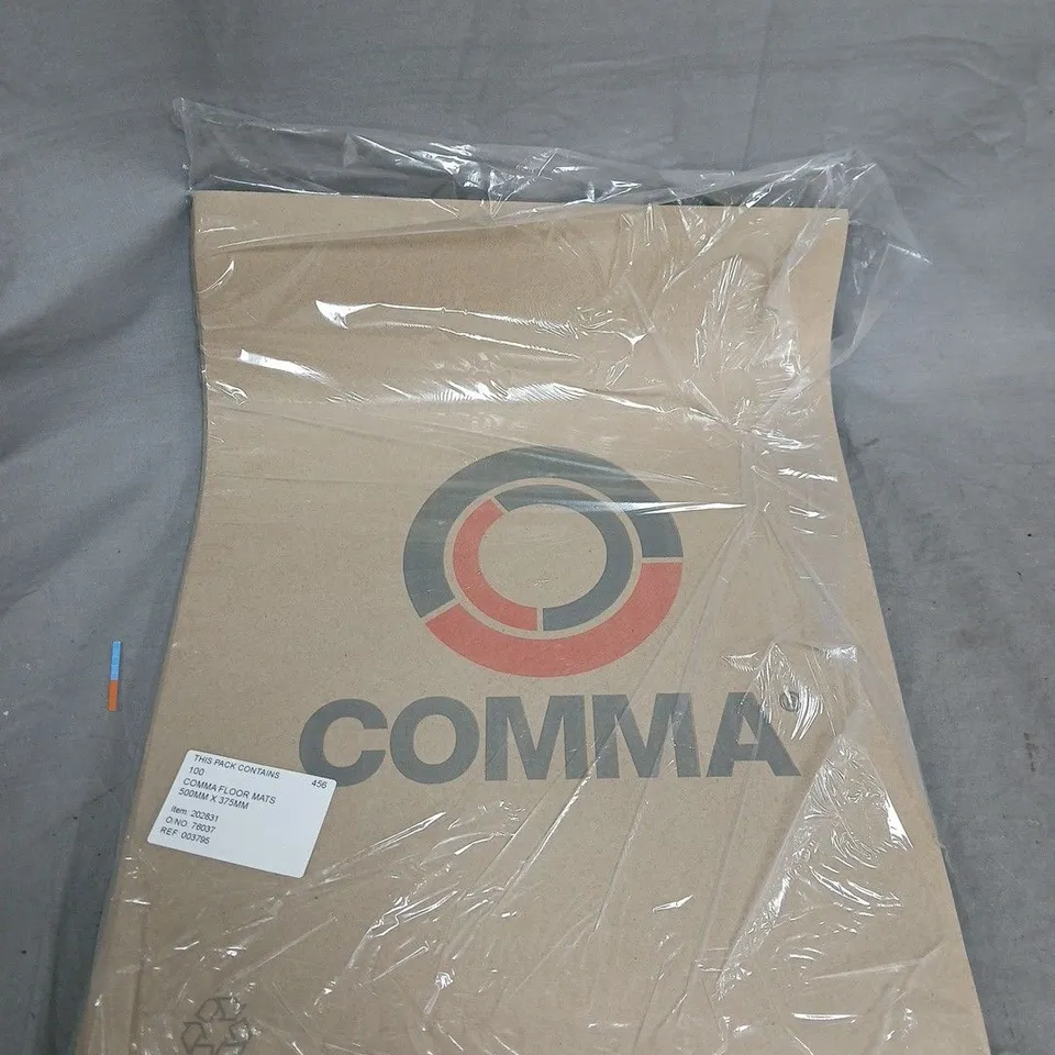 COMMA DISPOSABLE BROWN PAPER FOOTWELL FLOOR MATS - 100 PACK