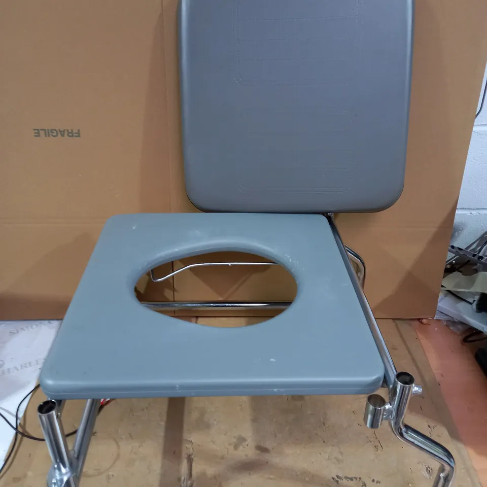NRS HEALTHCARE M66119 WHEELED COMMODE/OVER TOILET CHAIR WITH PADDED SEAT AND BACK
