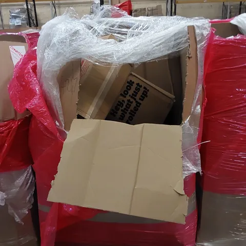 PALLET OF ASSORTED HOUSEHOLD ITEMS AND CONSUMER PRODUCTS. INCLUDES BOXED FURNITURE ETC