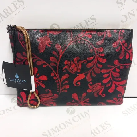 LANVIN PARIS RED ZIPPED POUCH 
