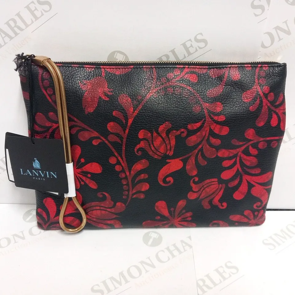 LANVIN PARIS RED ZIPPED POUCH 