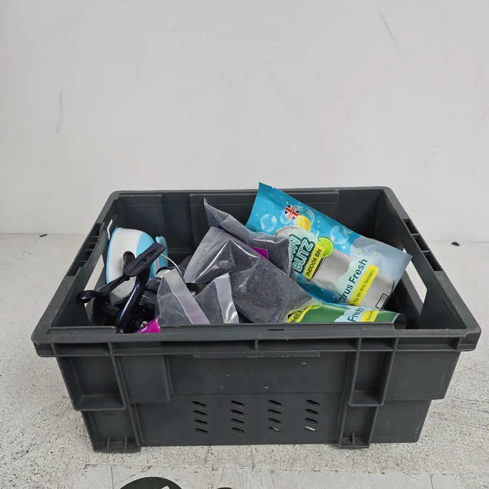APPROXIMATELY 15 ASSORTED ITEMS INCLUDING BIN BLITZ INDOOR BIN SACHETS, SMOL DISHWASHER TABLETS AND PREMIUM STEAM IRON DEMINERALISATION GRANULES